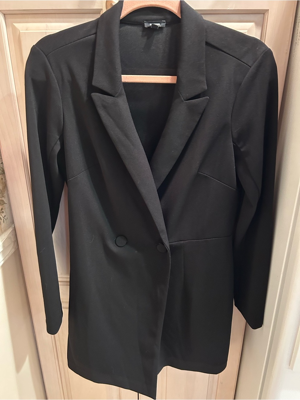 NEW EXPRESS $98 BLACK DOUBLE BREASTED PADDED SHOULDER BLAZER ROMPER SZ M MEDIUM